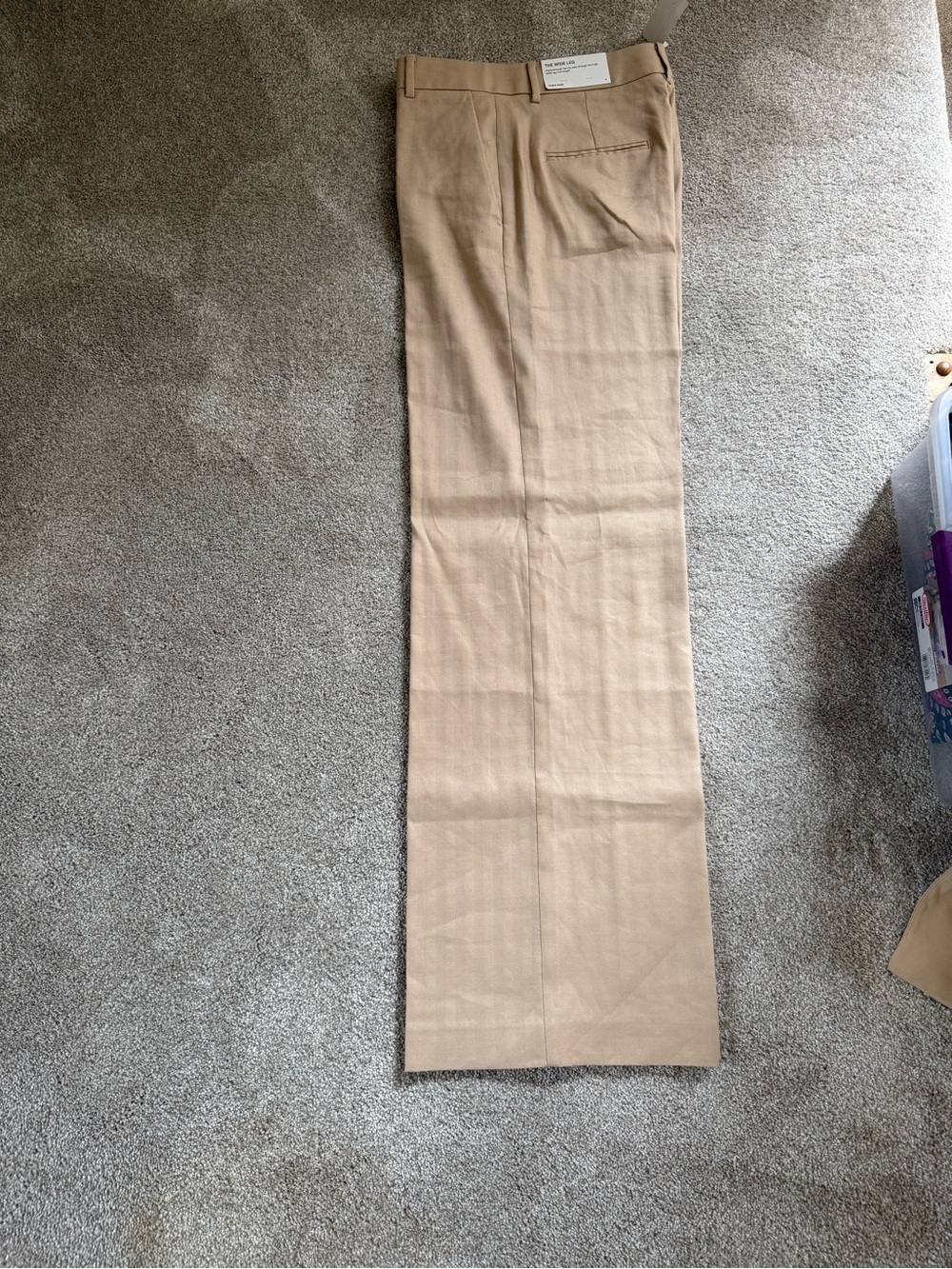 Ann Taylor Beige Straight-Leg Trousers